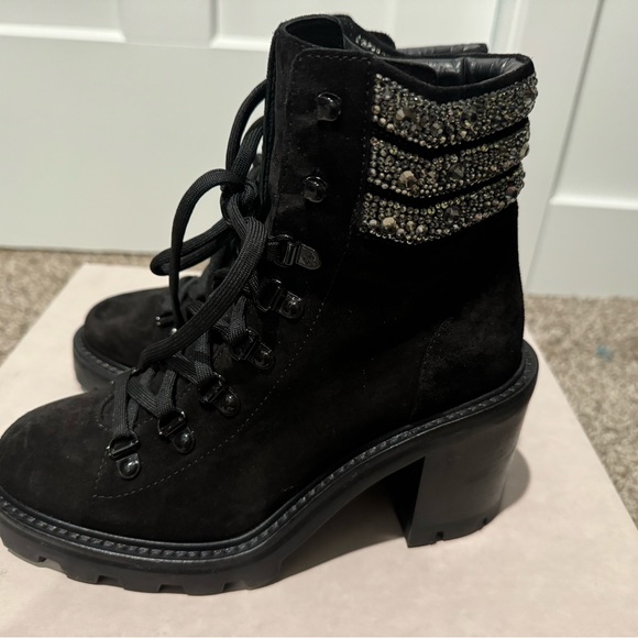 Jimmy Choo Crosta Suede with Crystal Puff - Picture 3 of 8